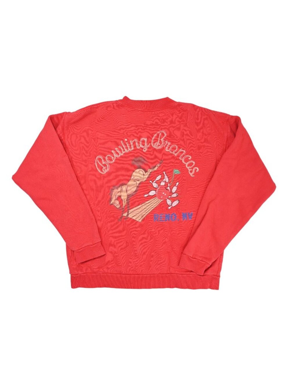 Cherry LA Bowling Broncos Crewneck in Cardinal
